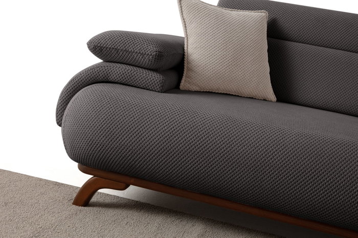 Atelier Del Sofa Bonjo Walnut - Anthracite Sofá de 3 Plazas Atelier Del Sofa Bonjo Walnut - Anthracite Sofá de 3 Plazas
